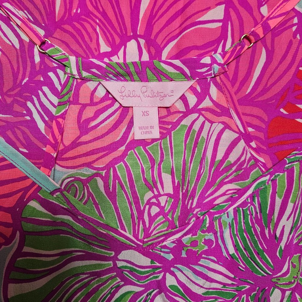 Lilly Pulitzer Worth It Dusk Silk Racerback Top Like NEW - Picture 6 of 9